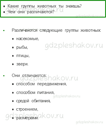 Учебник – Часть 1 (стр. 60) – Какие бывают животные – 1 - 0