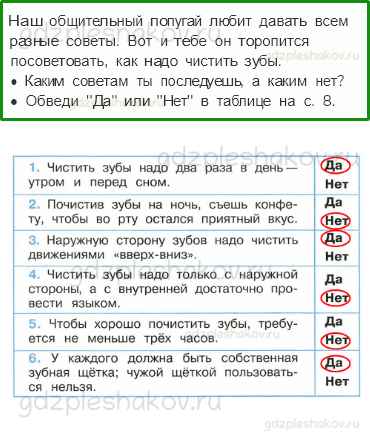 Рабочая тетрадь – Часть 2 (стр. 7) – Если хочешь быть здоров – 6 - 0