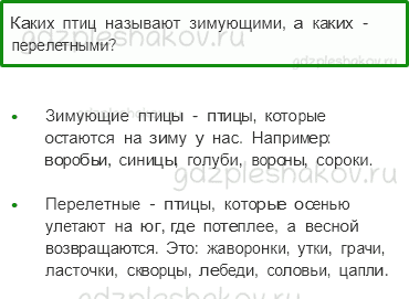 Учебник – Часть 2 (стр. 17) – Где зимуют птицы? – 1 - 0