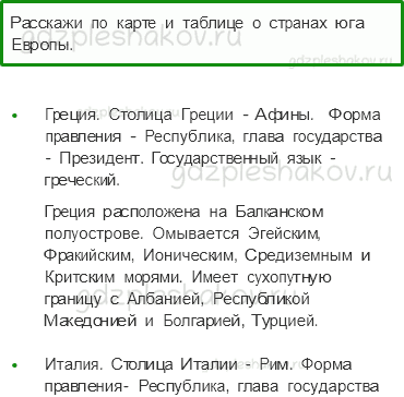 Учебник. Часть 2 – На юге Европы (стр. 142) – Вопросы параграфа – 1 - 0