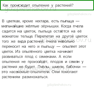 Учебник. Часть 1 – Размножение и развитие растений (стр. 81) – Проверь себя – 1 - 0