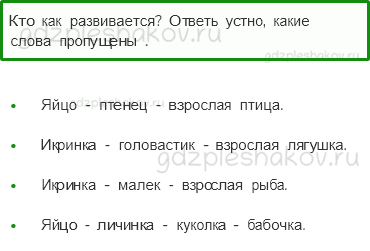 Учебник. Часть 1 – Развитие и размножение животных (стр. 104) – Вопросы после параграфа – 1 - 0