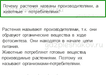Учебник. Часть 1 – Великий круговорот жизни (стр. 120) – Проверь себя – 2 - 0