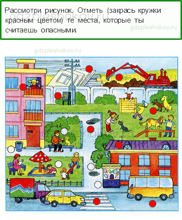 Рабочая тетрадь. Часть 2 – Наша безопасность (стр. 14) – Опасные места – 2 - 0