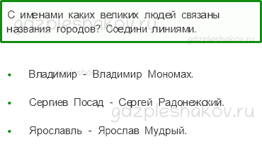 Рабочая тетрадь. Часть 2 – Путешествие по городам и странам (стр. 56) – Золотое кольцо России – 5 - 0