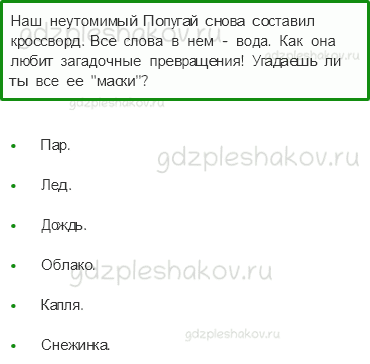 Рабочая тетрадь. Часть 1 – Эта удивительная природа (стр. 33) – Превращение и круговорот воды – 1 - 0