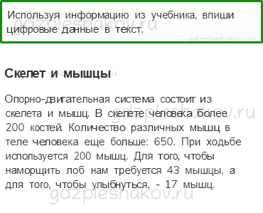 Рабочая тетрадь. Часть 1 – Мы и наше здоровье (стр. 77) – Опора тела и движение – 2 - 0
