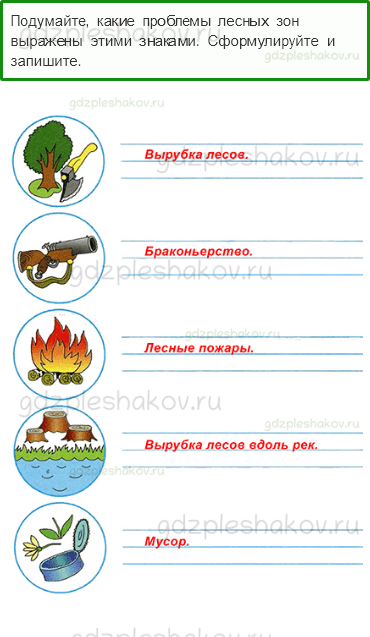 Рабочая тетрадь. Часть 1 – Природа России (стр. 51) – Лес и человек – 3 - 0