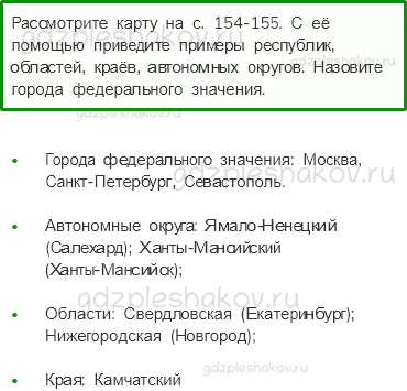 Учебник. Часть 2 – Основной закон России и права человека (стр. 157) – Работа с картой – 1 - 0