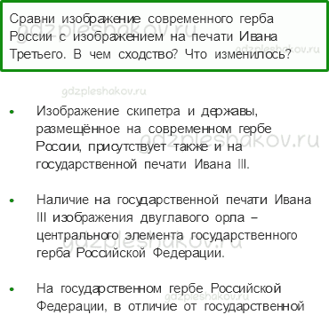 Учебник. Часть 2 – Славные символы России (стр. 174) – Задания для домашней работы – 2 - 0