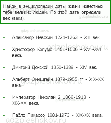 Учебник. Часть 1 – Когда и где? (стр. 40) – Задания для домашней работы – 2 - 0