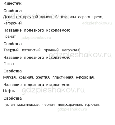 Учебник. Часть 1 – Наши подземные богатства (стр. 149) – Практическая работа – 2 - 1
