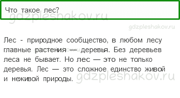 Учебник. Часть 1 – Жизнь леса (стр. 169) – Проверь себя – 1 - 0